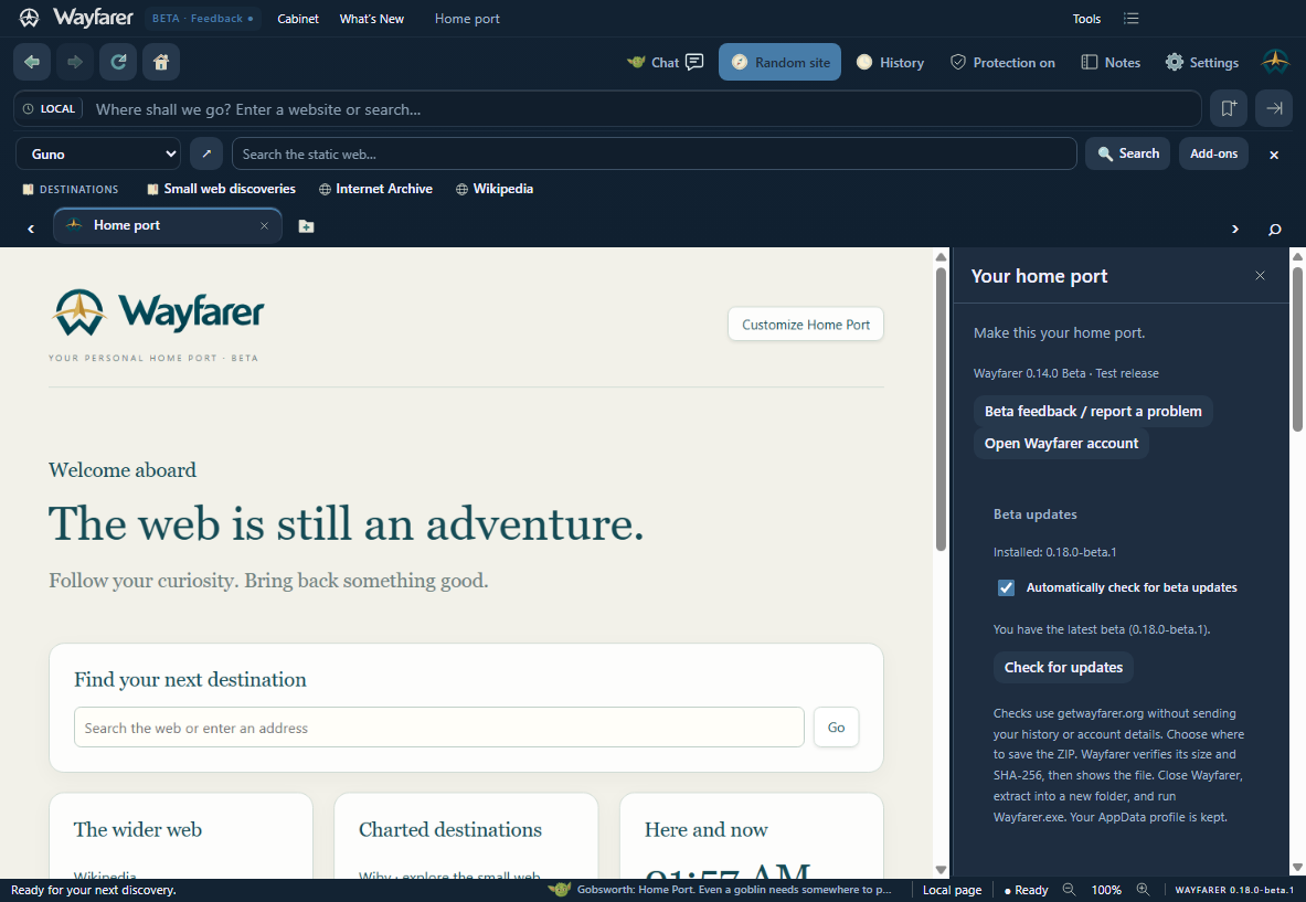 Your own browser skin