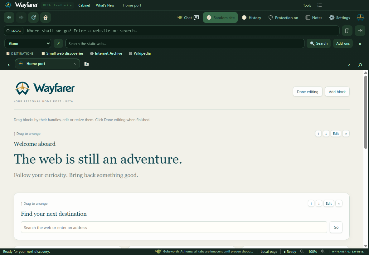 Wayfarer Beta showing Terminally Online
