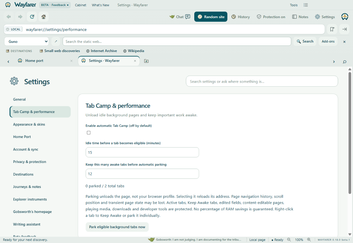 Tab Camp in the Windows beta